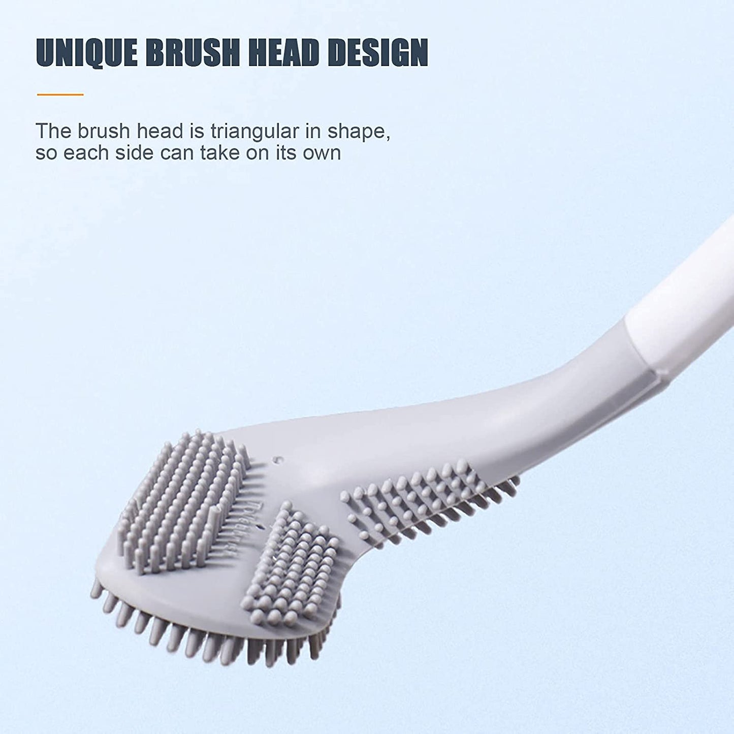 Detailed view of the Golf Silicone Toilet Brush's handle and unique golf-shaped head.