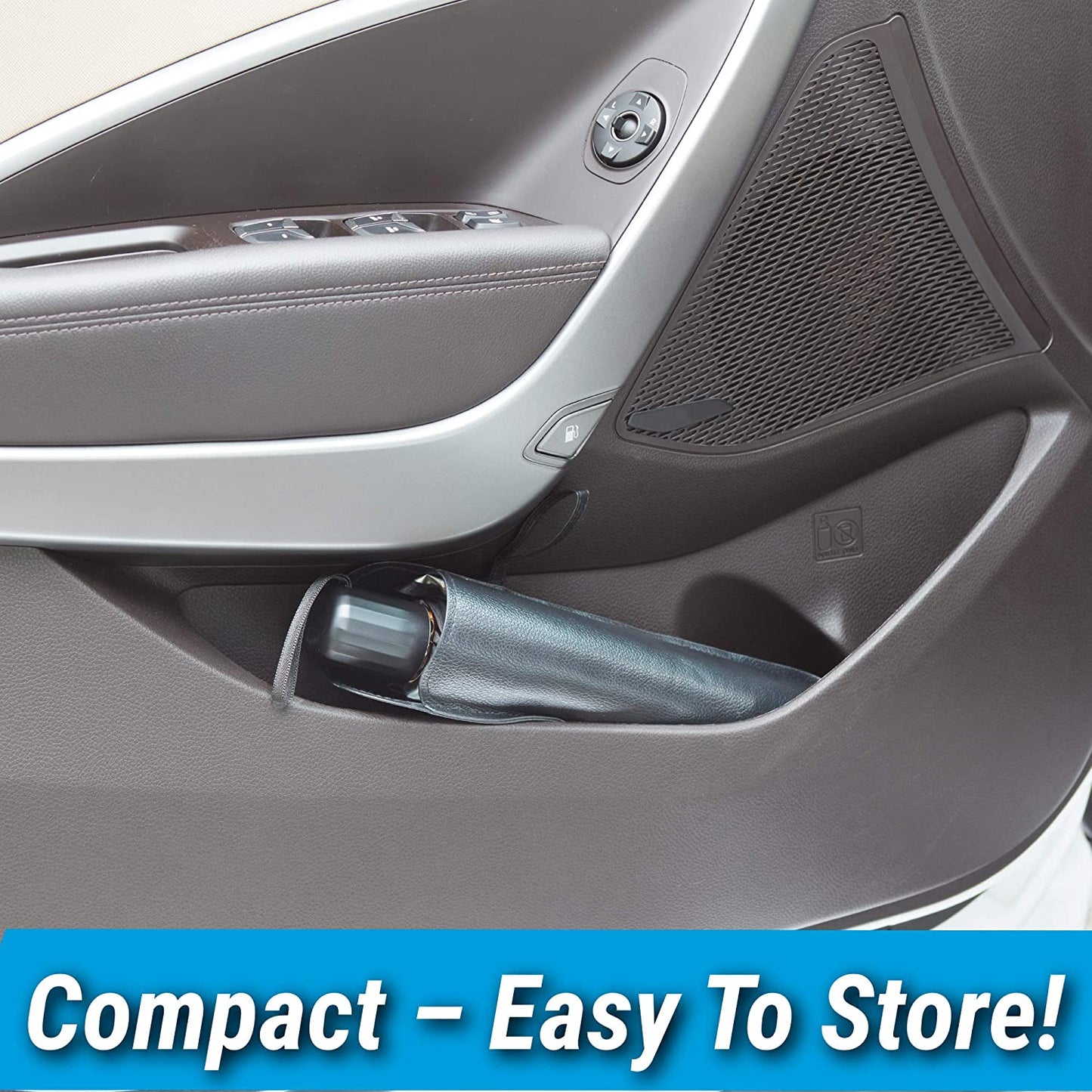 Compact design of the foldable car sunshade for easy portability.