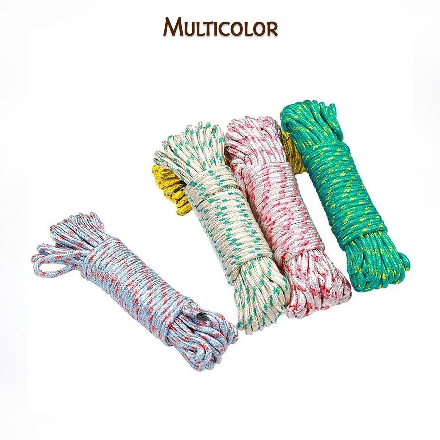 Compact travel clothesline rope shown with luggage for camping.