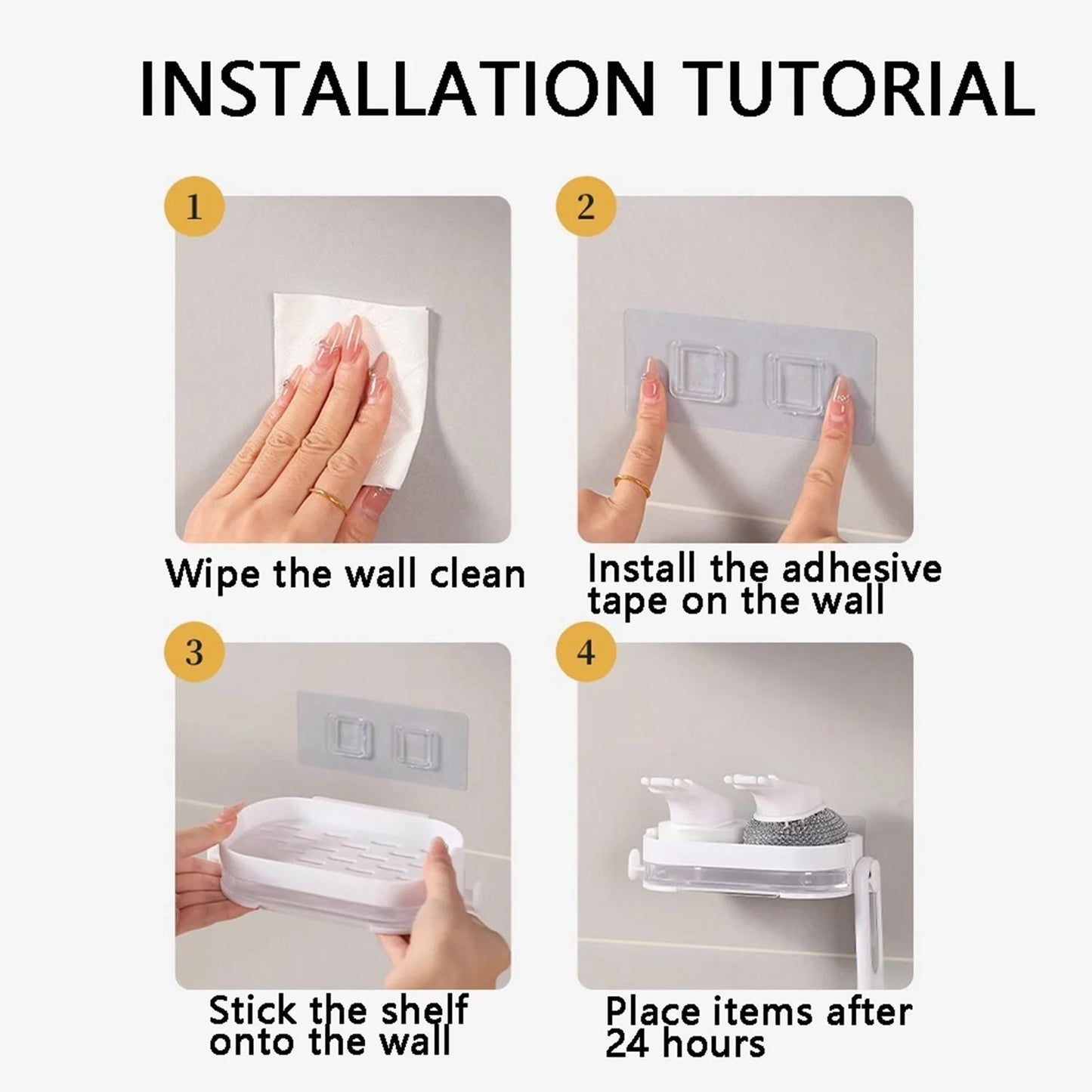 Space-saving kitchen cleaning combo set mounted on wall