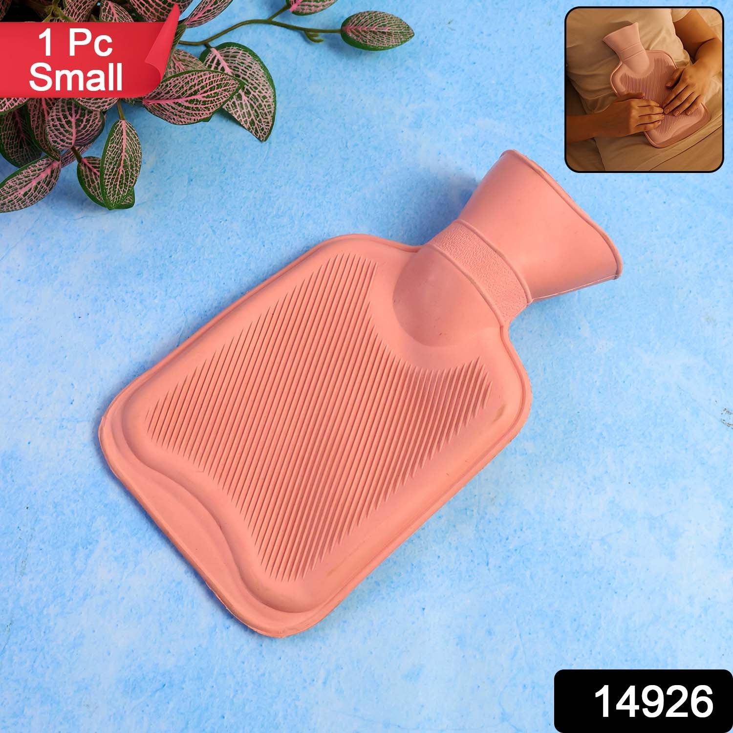 Warm small hot water bag providing soothing therapeutic heat