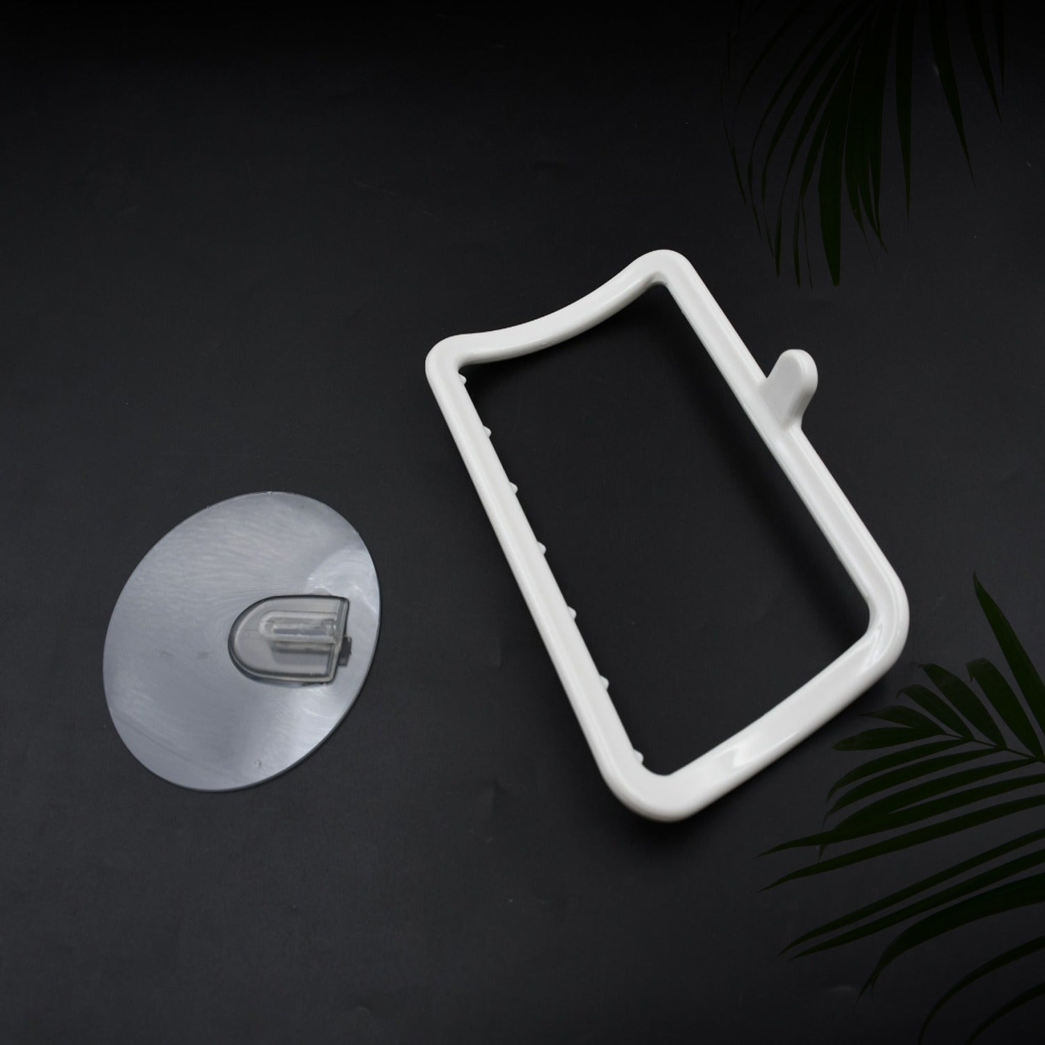 Easy-to-install no-drill towel hanger for convenient use in bathrooms and kitchens.