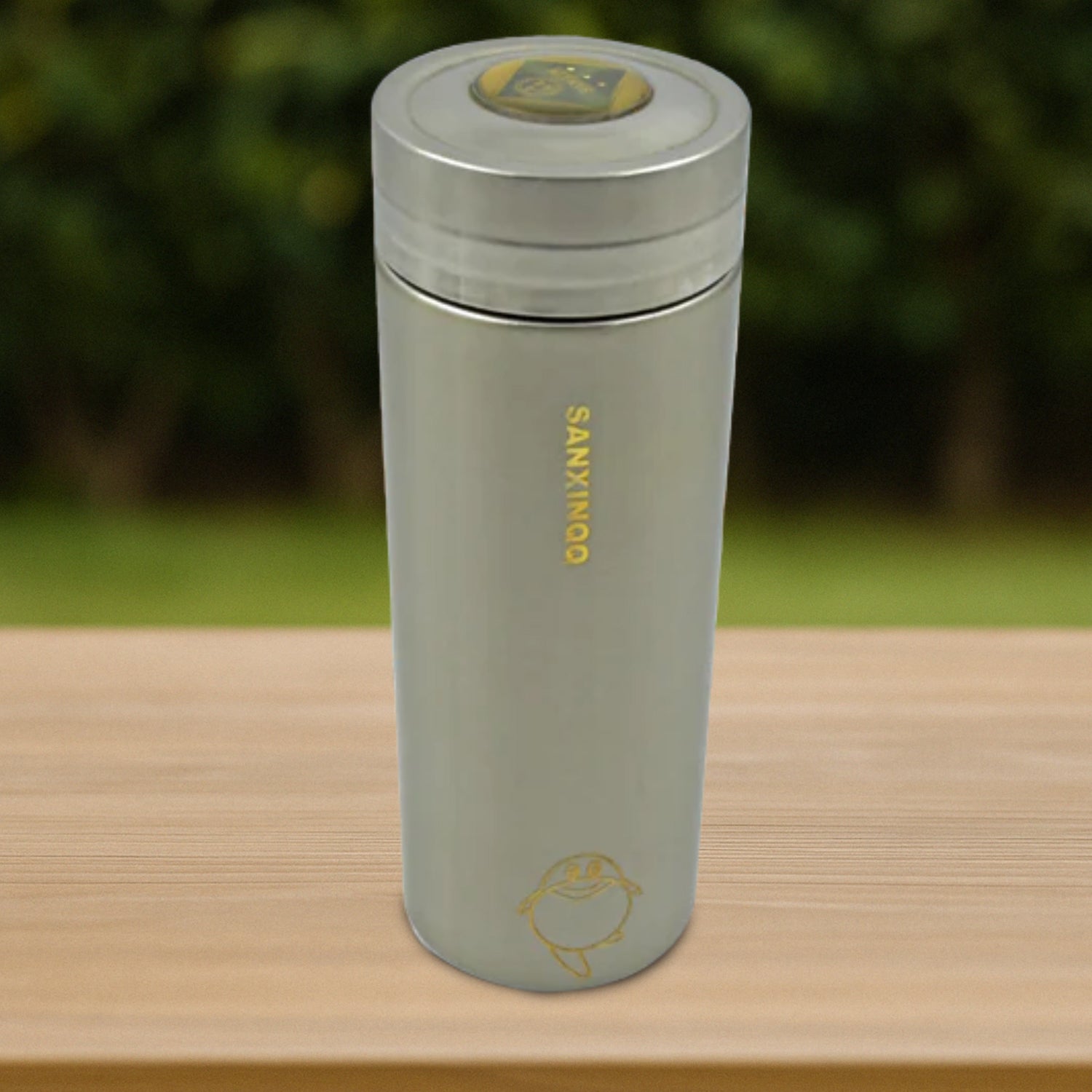 Sleek stainless steel vacuum insulated flask with a secure cap, ideal for daily hydration.