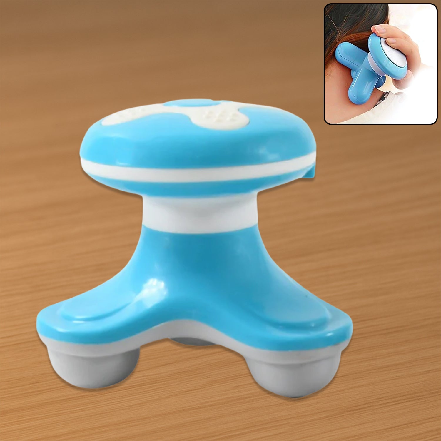 Ergonomic mini massager in triangle design, perfect for targeted muscle relief.