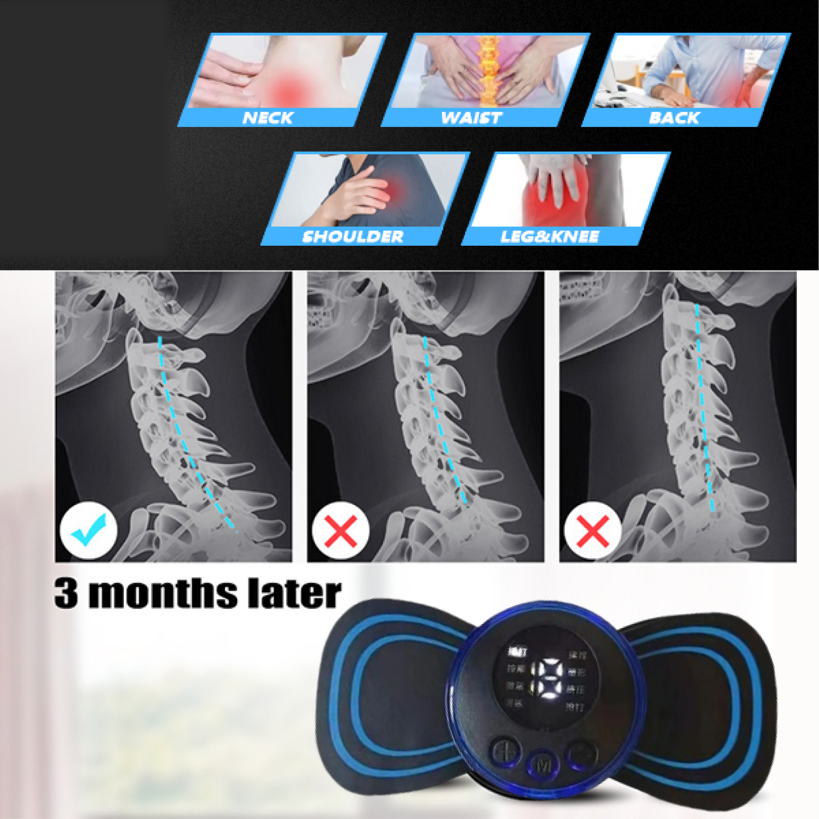 Person using the mini cervical massager for targeted neck pain relief.