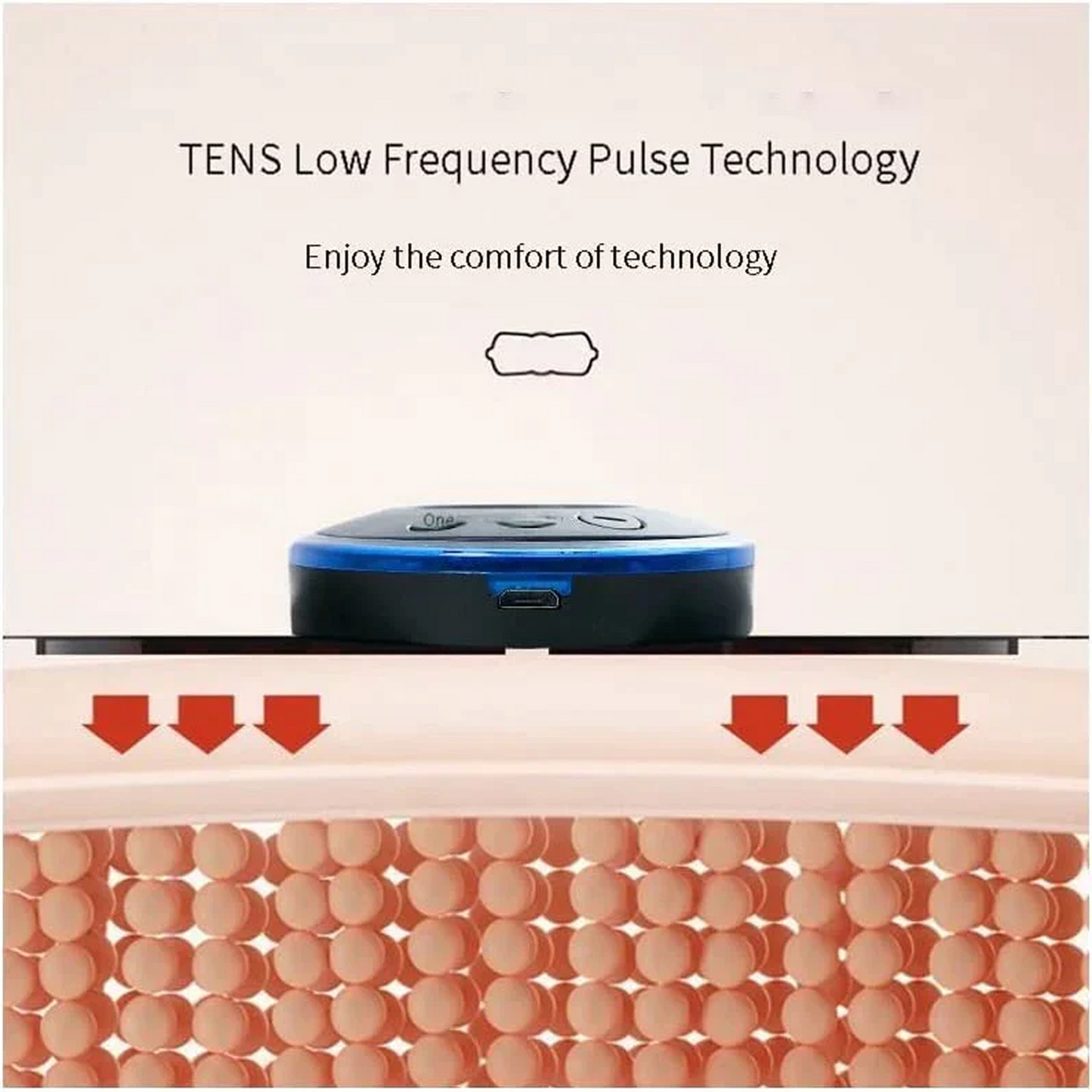 Versatile EMS massager used on various body parts for muscle relaxation.