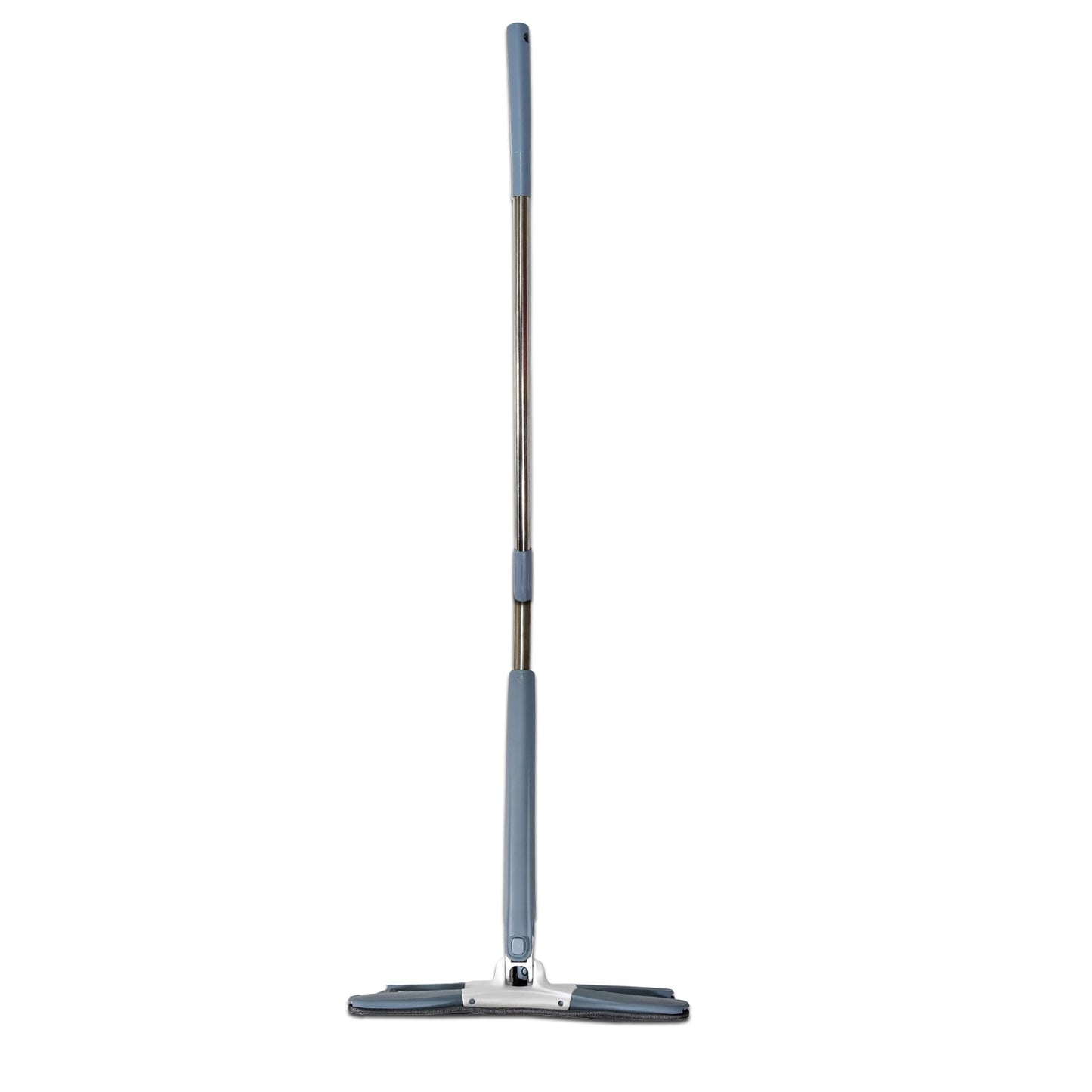 Flexible mop system with a long handle, illustrating its reach for efficient cleaning.