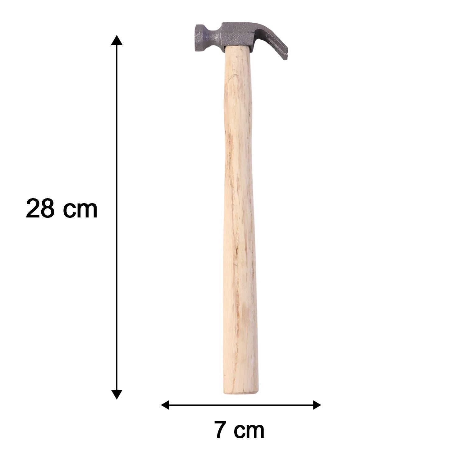 Dimensions of wooden handle claw hammer for carpentry