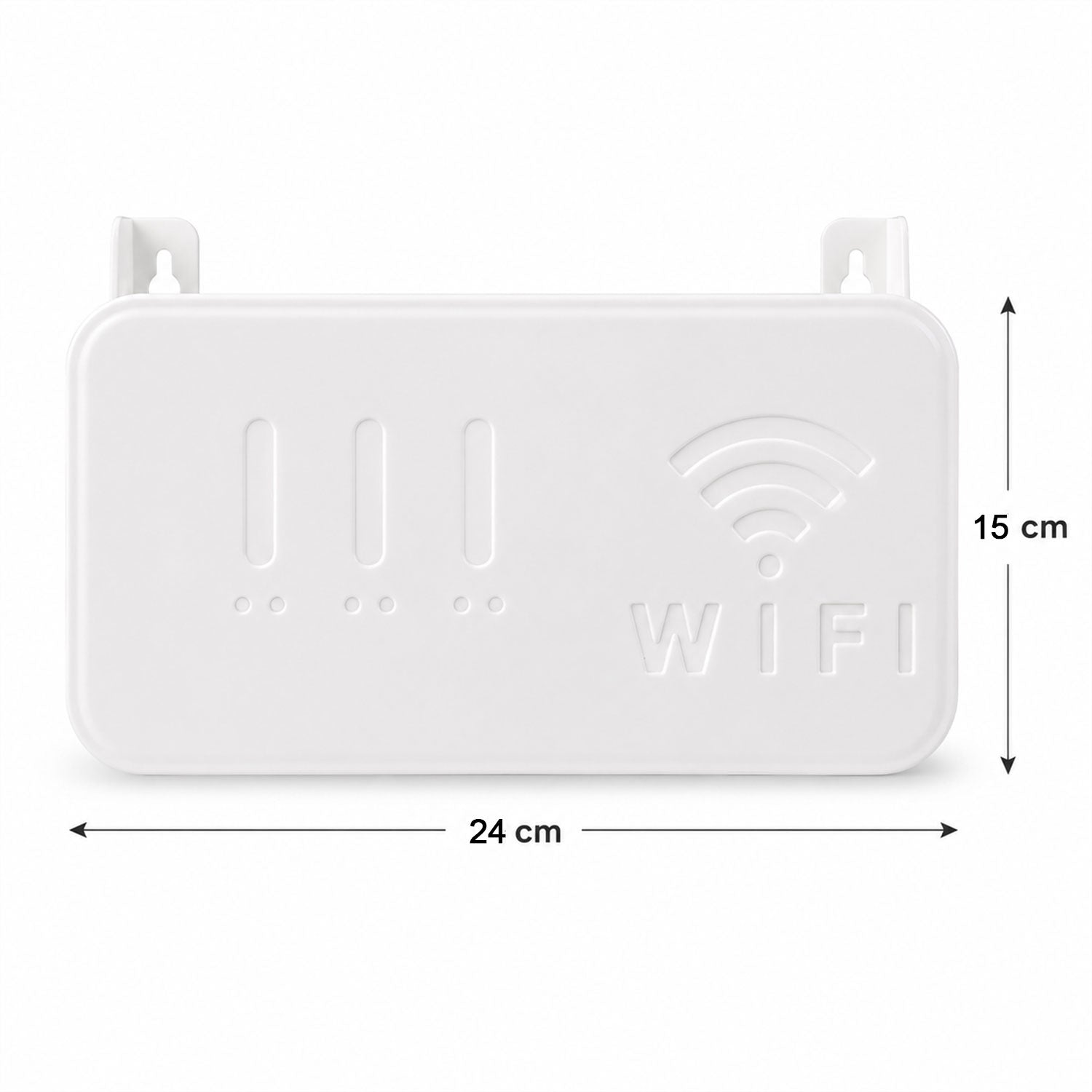 Size guide for wall mount WiFi router holder