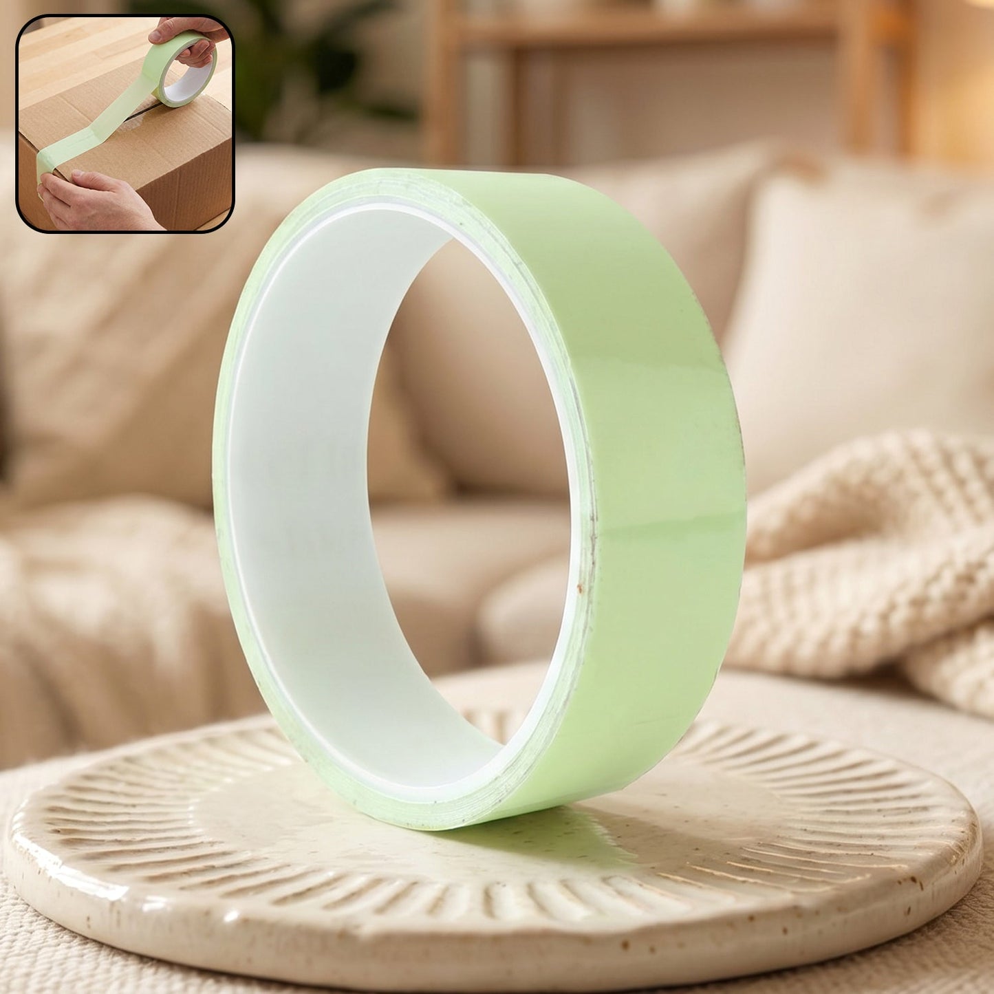 Main image of strong adhesive packaging tape roll on white background