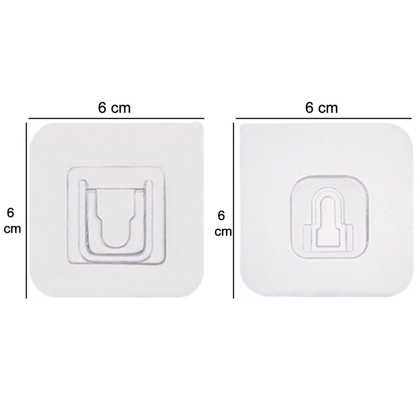A robust heavy-duty adhesive hook in use, holding multiple items securely.
