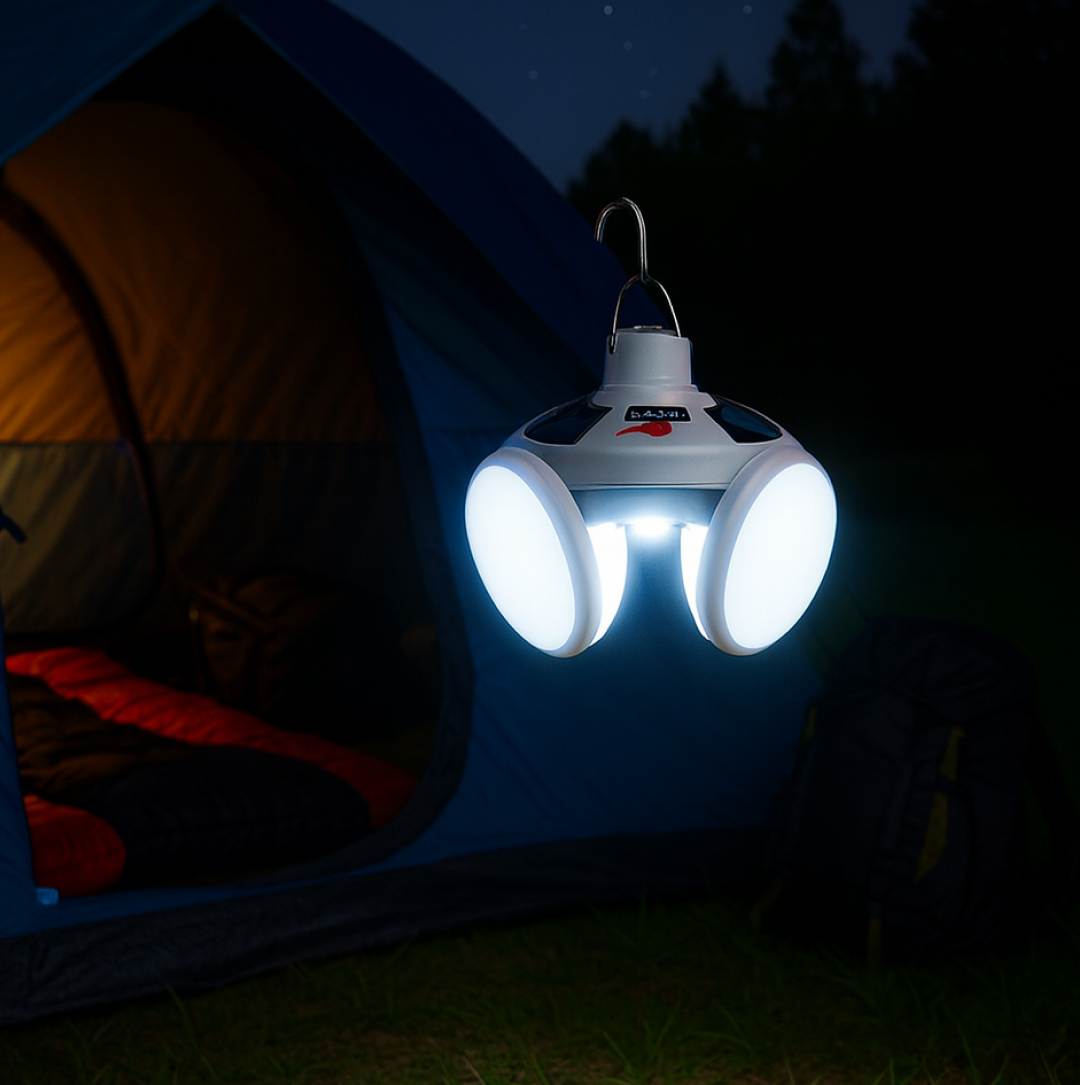 Solar Camping Light – USB Rechargeable Emergency LED