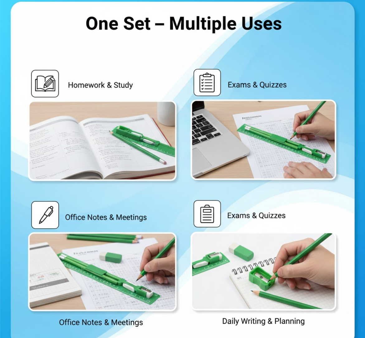 Two pencils included in the school supply set for daily use.