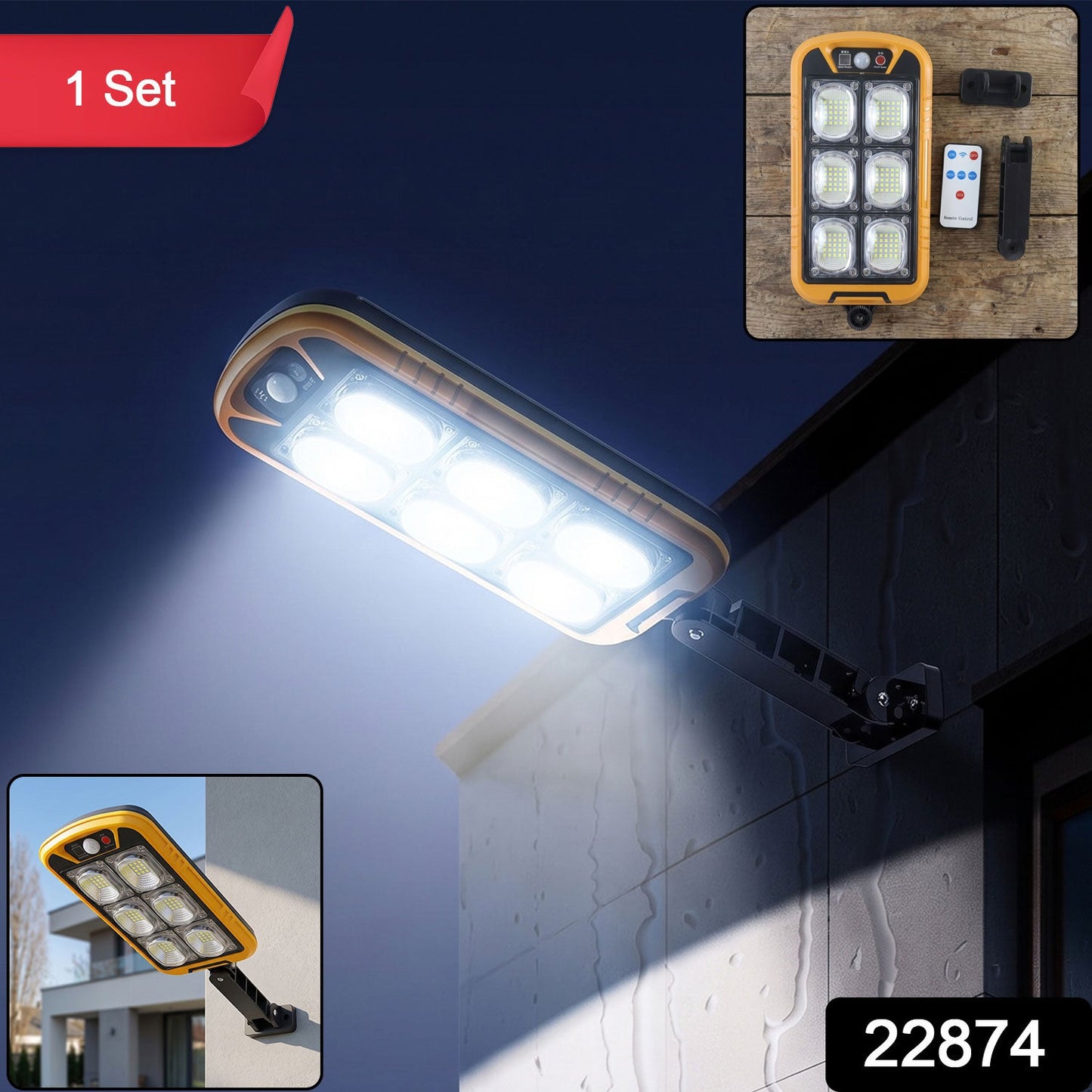 Solar powered motion sensor wall light for gardens and gates