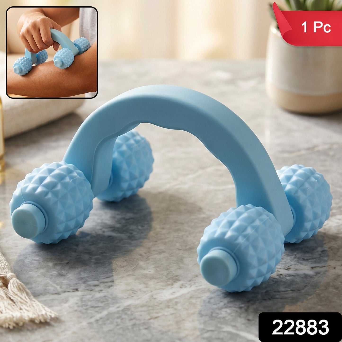 Packaging of the 4 roller manual body massager.