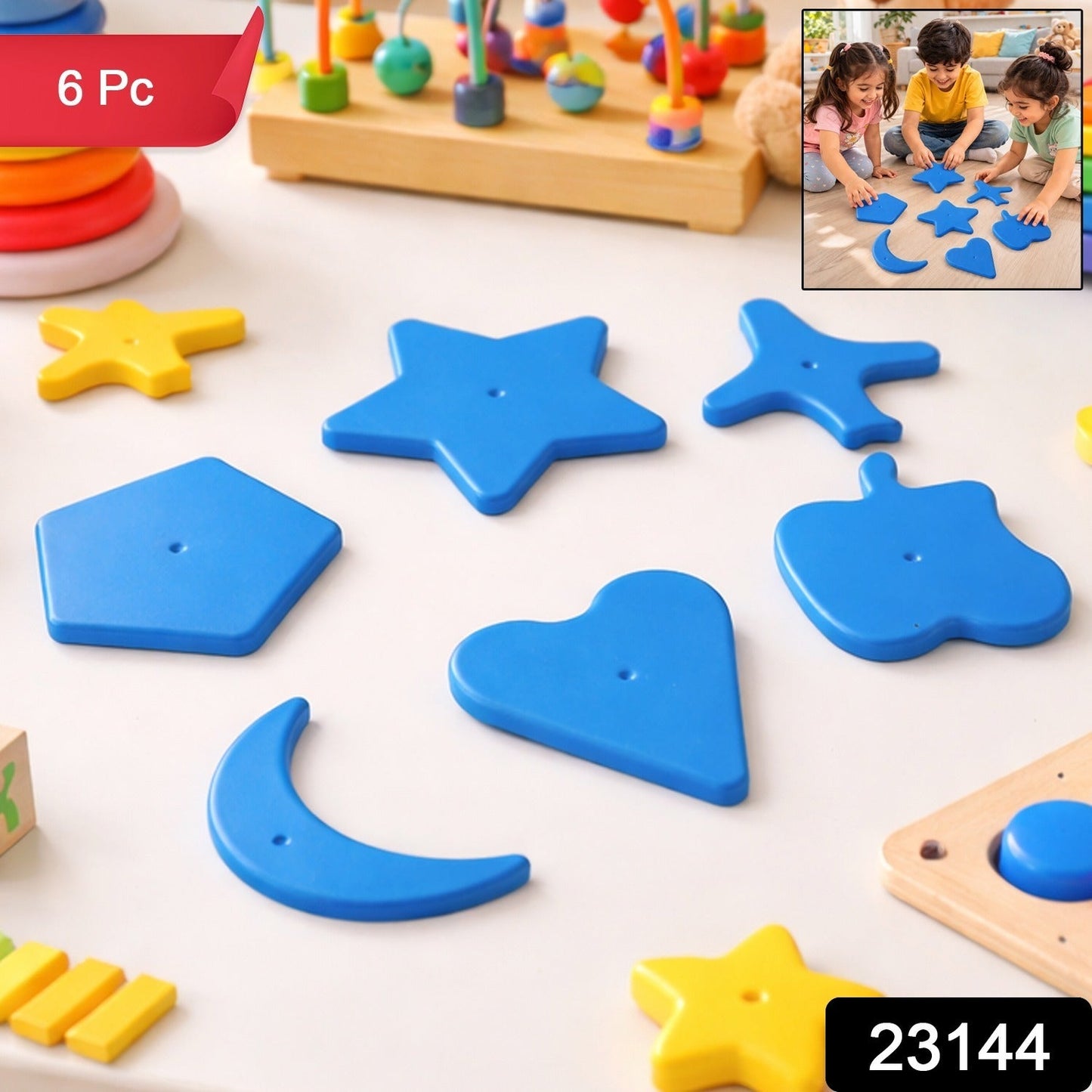 Colorful geometric shape puzzle blocks for kids