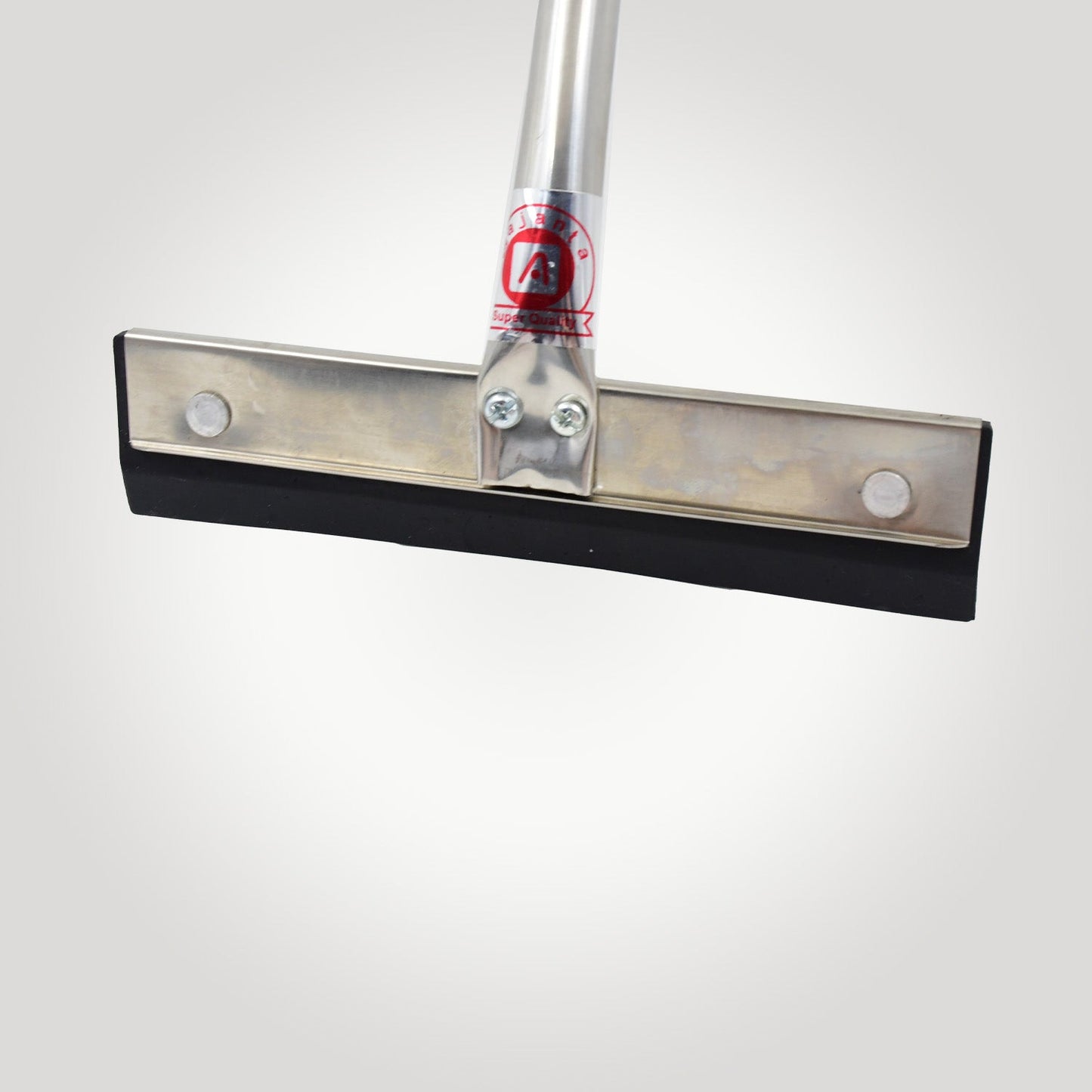 An angled shot showcasing the sturdy build of the stainless steel kitchen wiper.