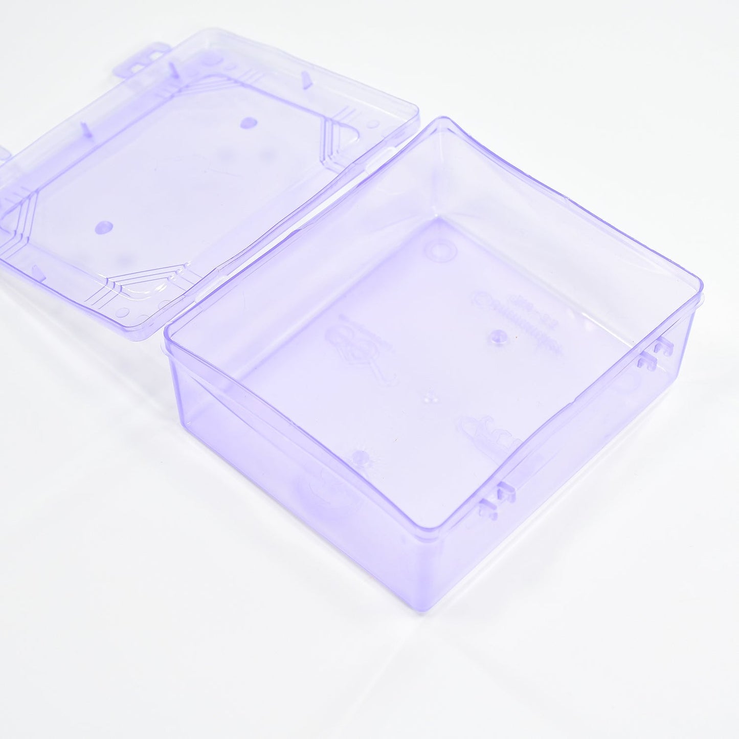 Multipurpose plastic storage box in a neutral color, perfect for organizing small items.