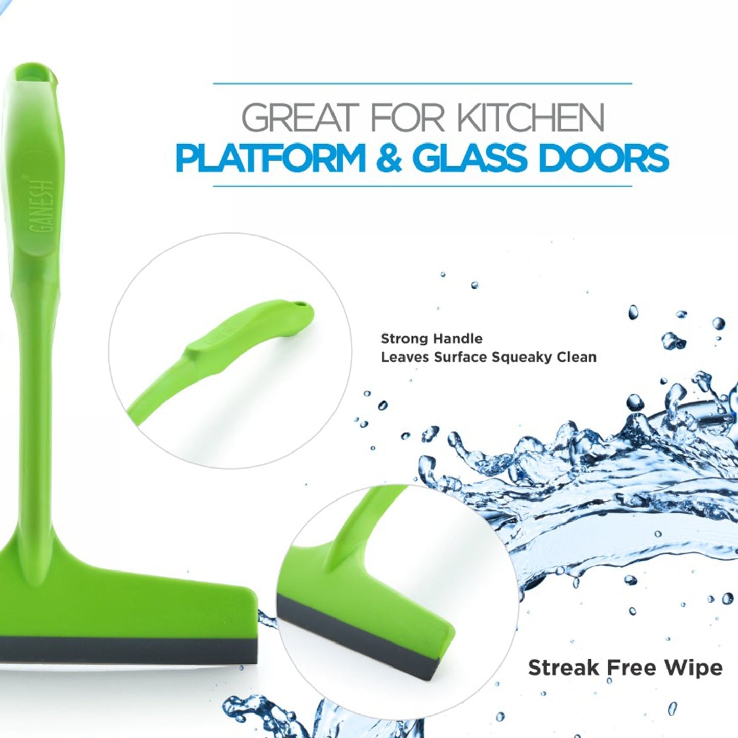 Ganesh Plastic Kitchen Wiper held comfortably for easy use in an Indian kitchen.