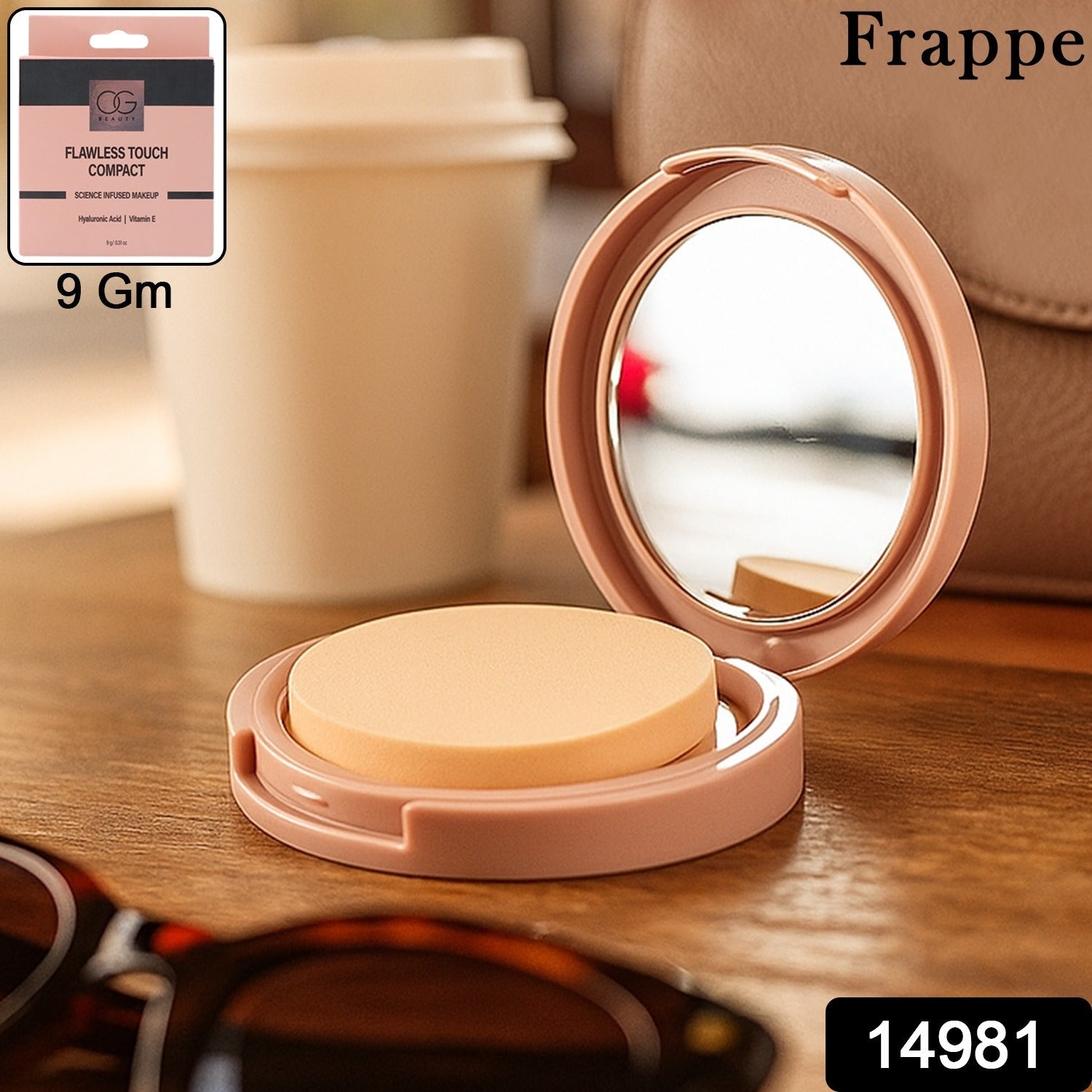 OG Beauty Compact Powder featuring pink packaging with matte finish