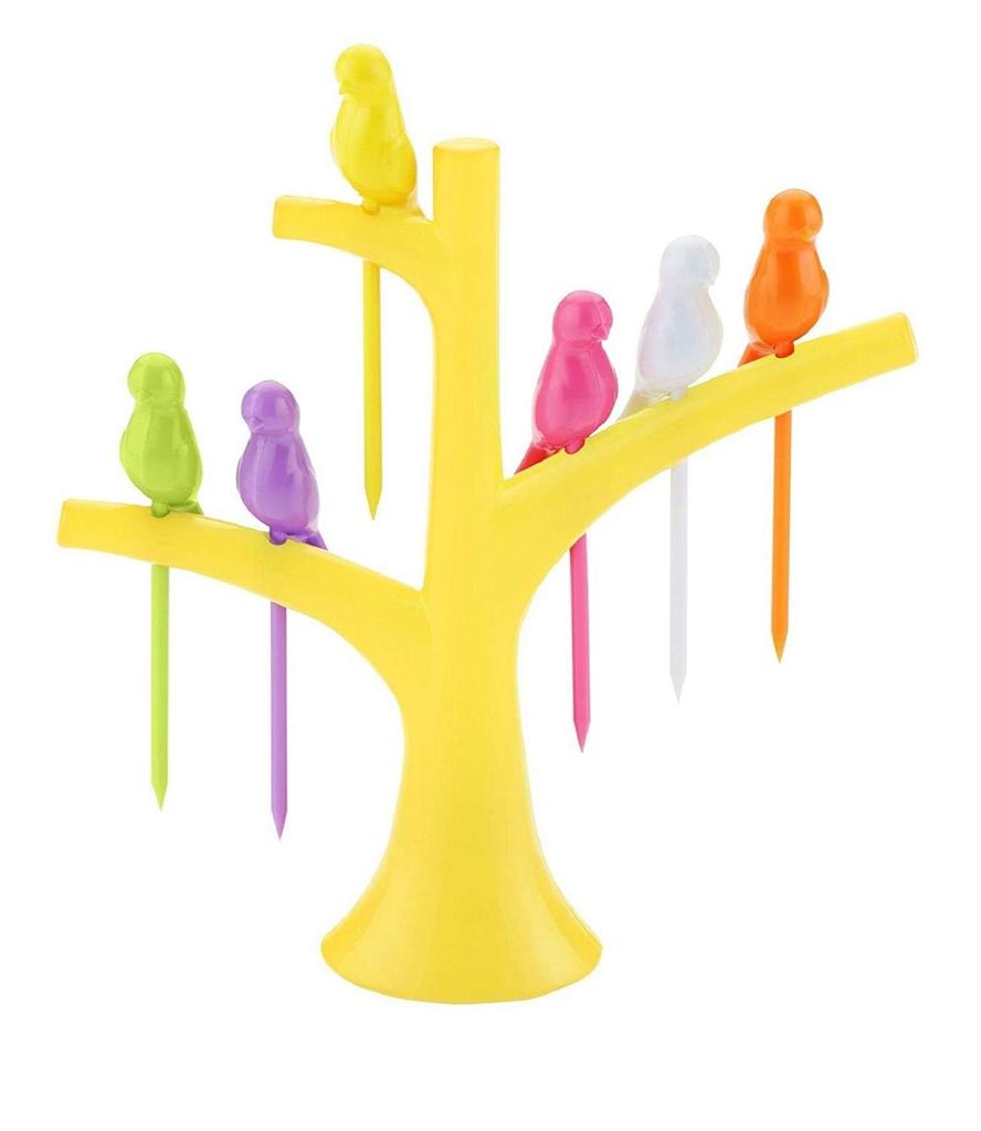 Playful bird-shaped fruit fork, a charming addition to any party or family meal.