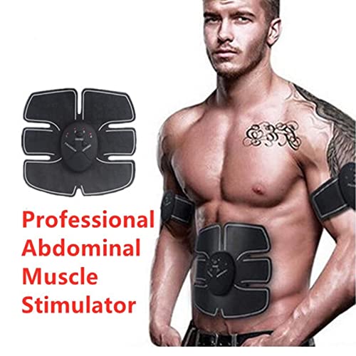 Side view of the wireless abdominal trainer promoting a six-pack physique.