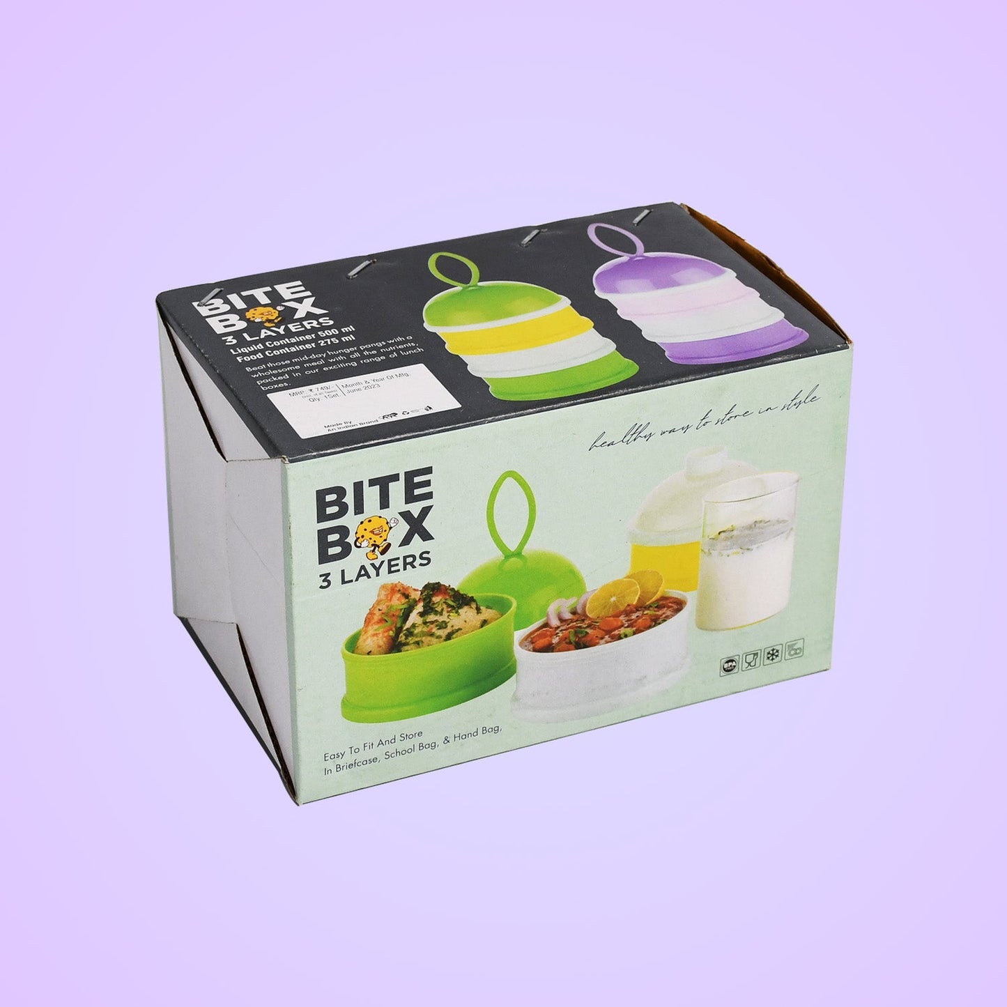 Three-layer container for baby milk powder and snacks, ready for daily use.