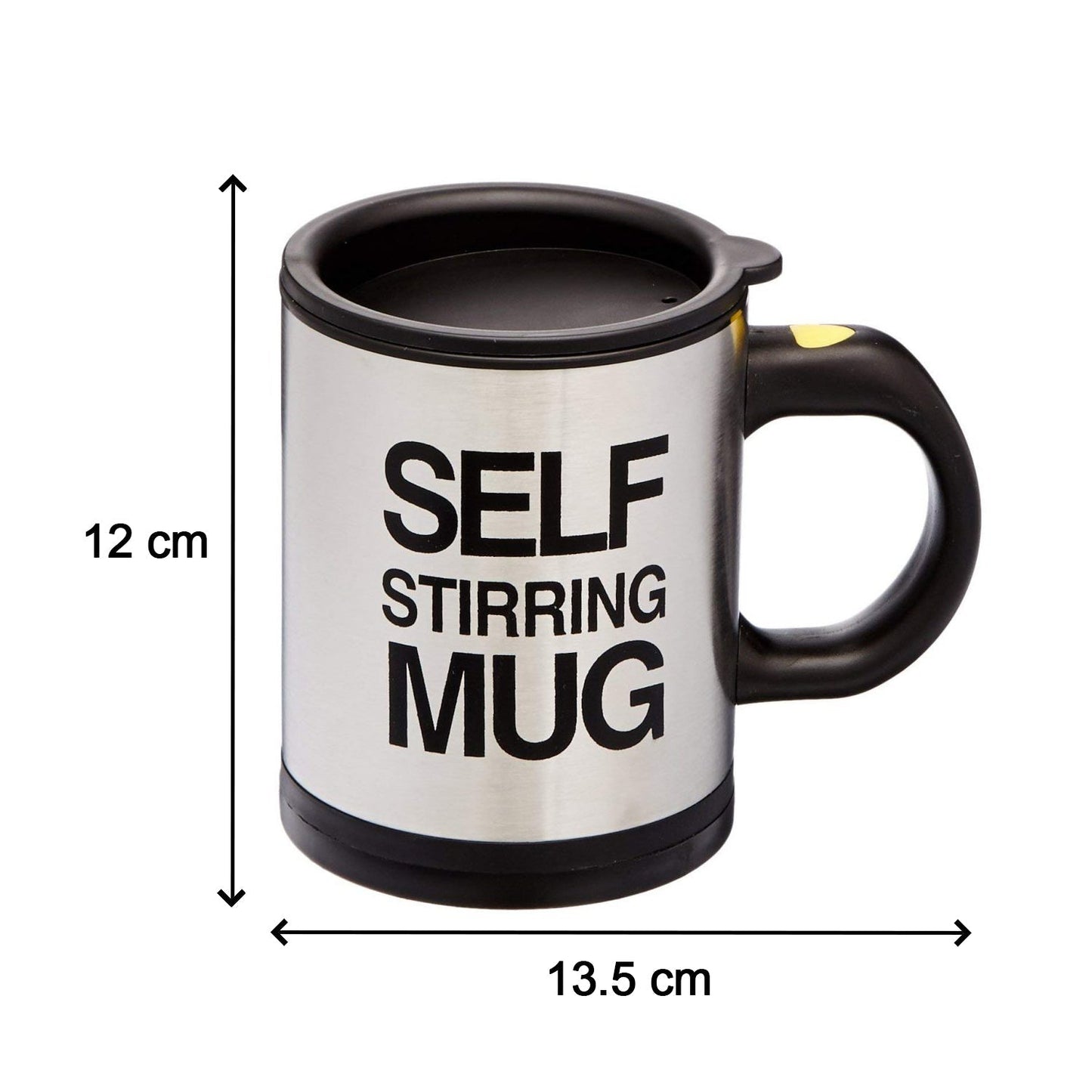 The Indo Glow Self Stirring Mug standing on a table, a convenient solution for instant drinks.