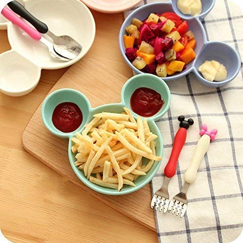 Eco-friendly sectioned plate for kids snacks, featuring a playful Mickey shape.