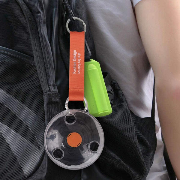 Compact foldable shopping bag in disc design for easy storage.