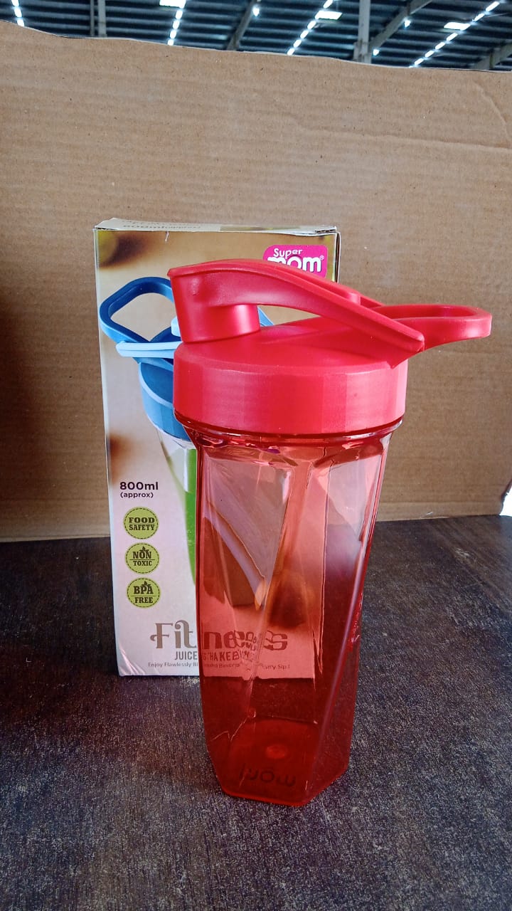 Hexagonal base design fitness shaker bottle with secure grip