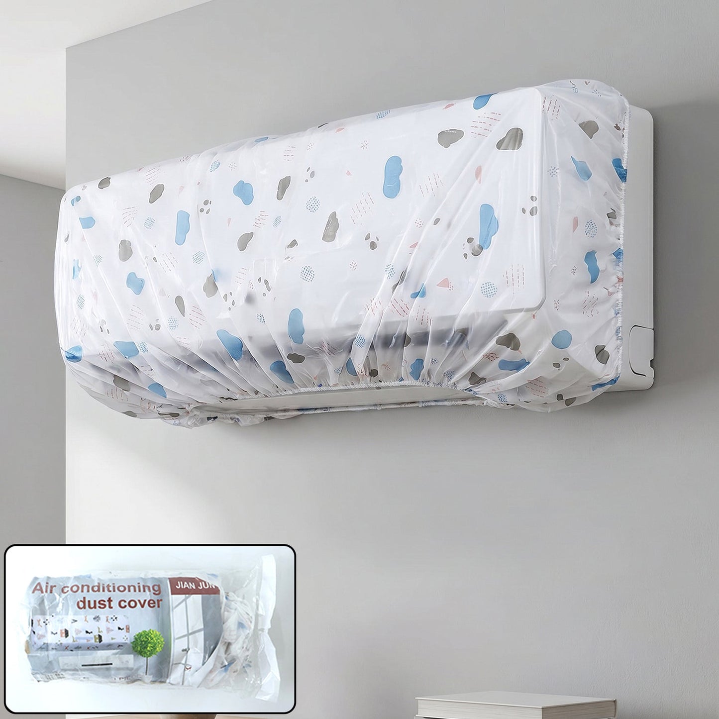 AC Dust Cover, Waterproof Folding Split AC Protector | Velvet Wheels front view for fresh air comfort