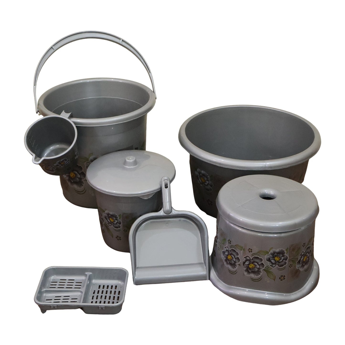 7-Piece Bathroom Set – Durable Plastic Organiser | VelvetBubbles
