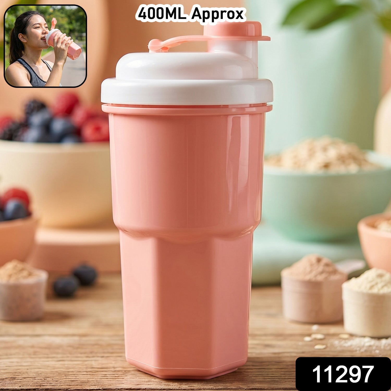 leakproof flip lid shaker bottle for health drinks home & kitchen