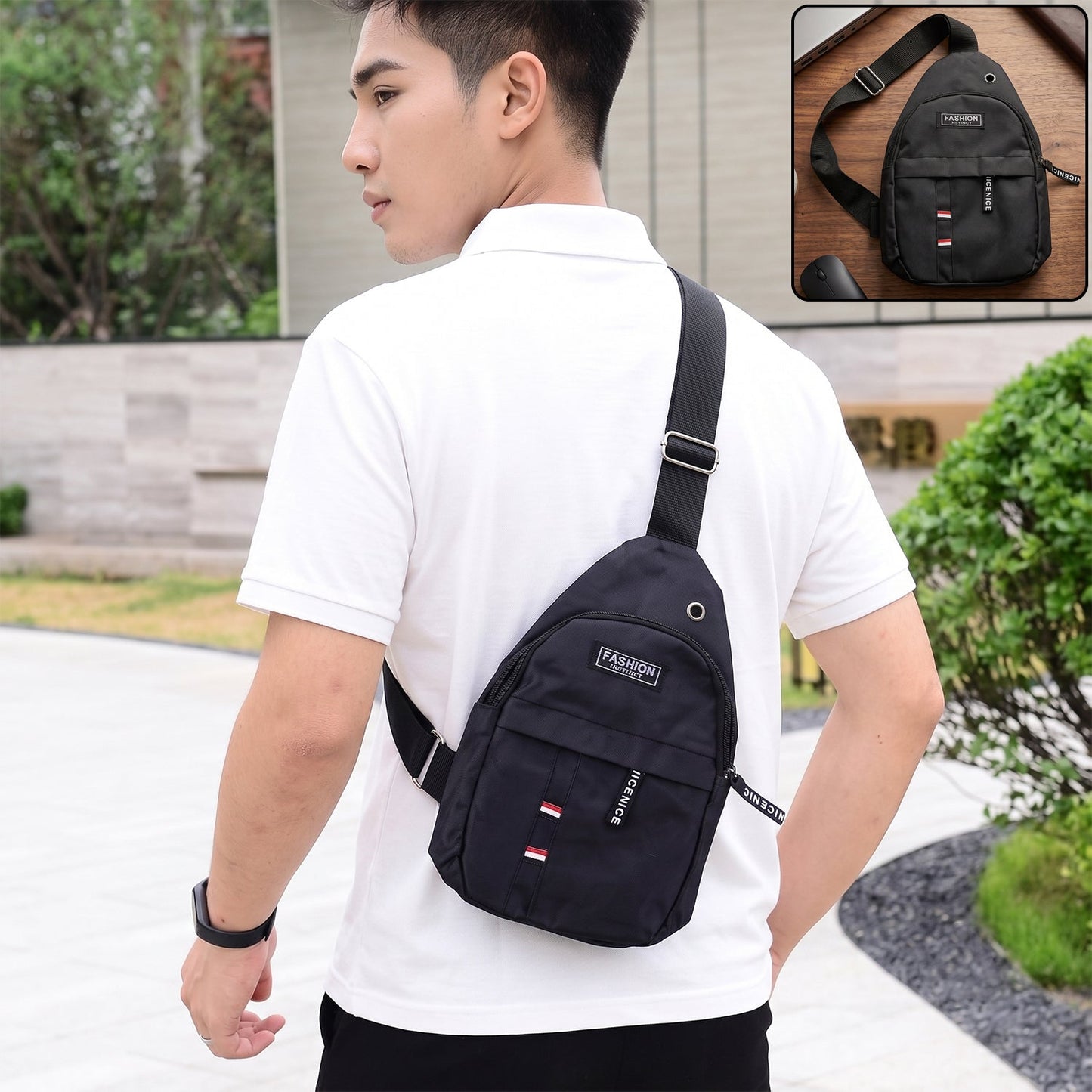 Waterproof USB Charging Sling Bag – Travel & Crossbody | FERVENT