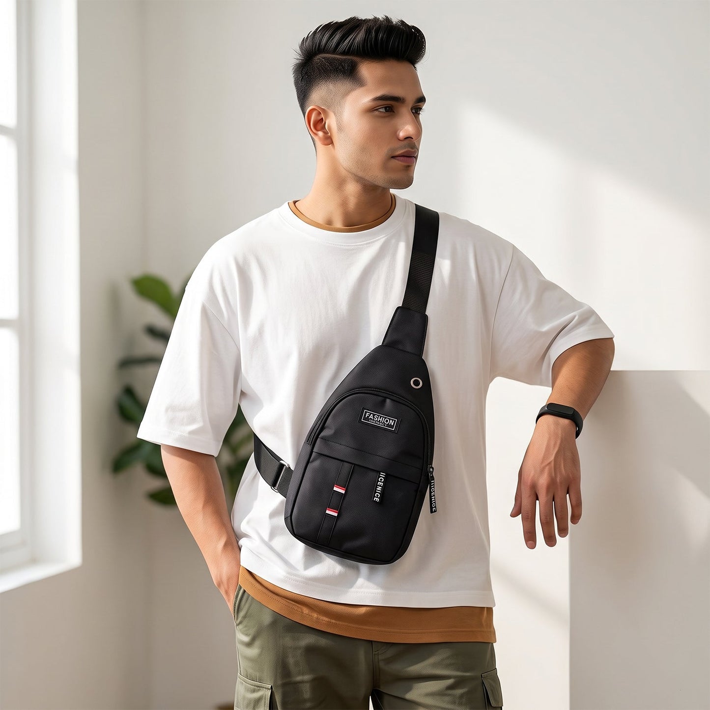Waterproof USB Charging Sling Bag – Travel & Crossbody | FERVENT