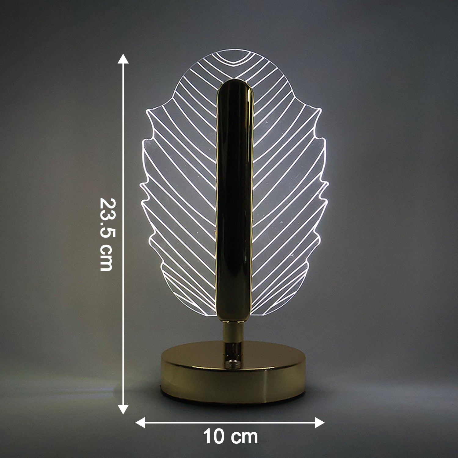Portable USB charging leaf shape crystal LED lamp for modern interiors