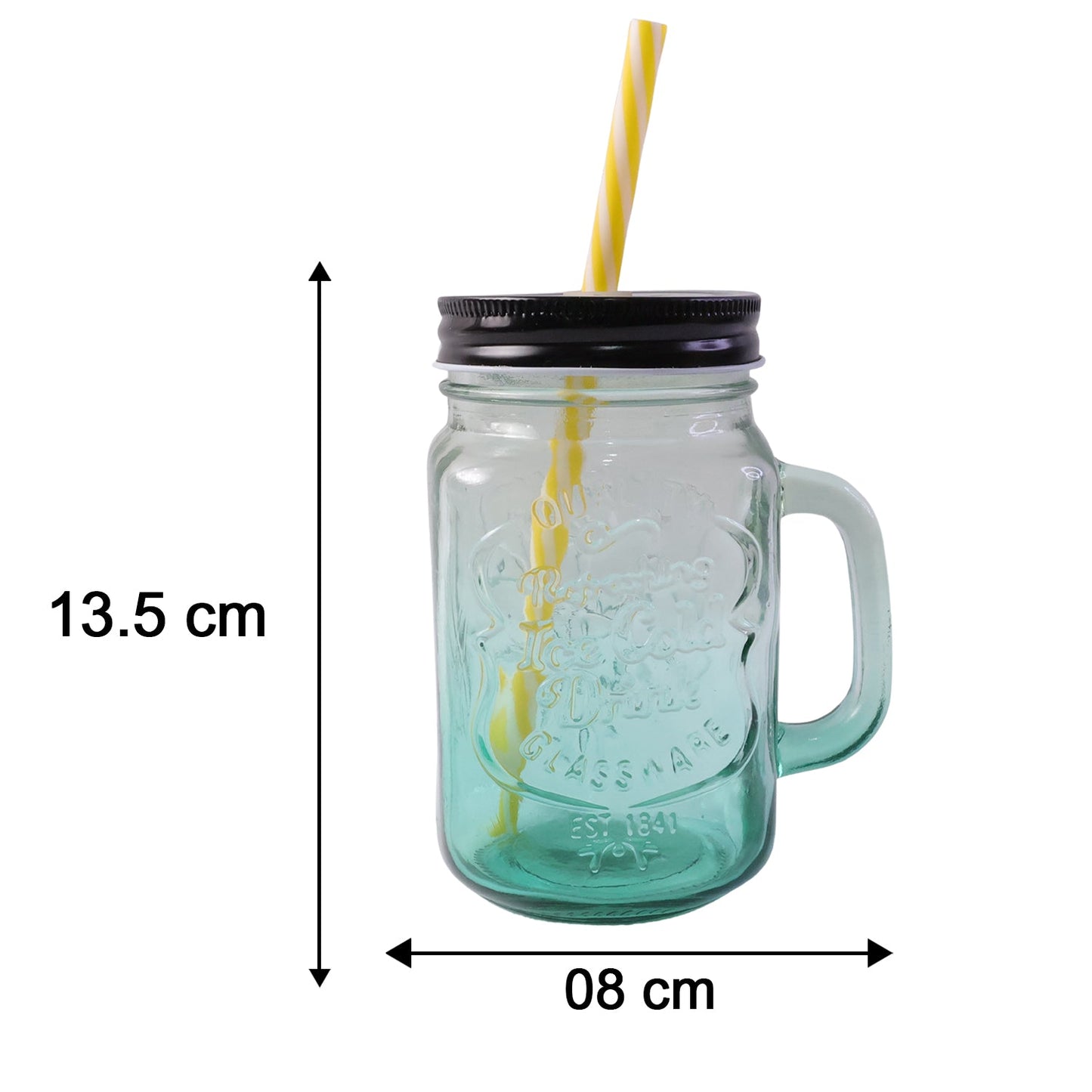 Image illustrating the dimensions and size of the versatile Mason Jar Drinking Cup.