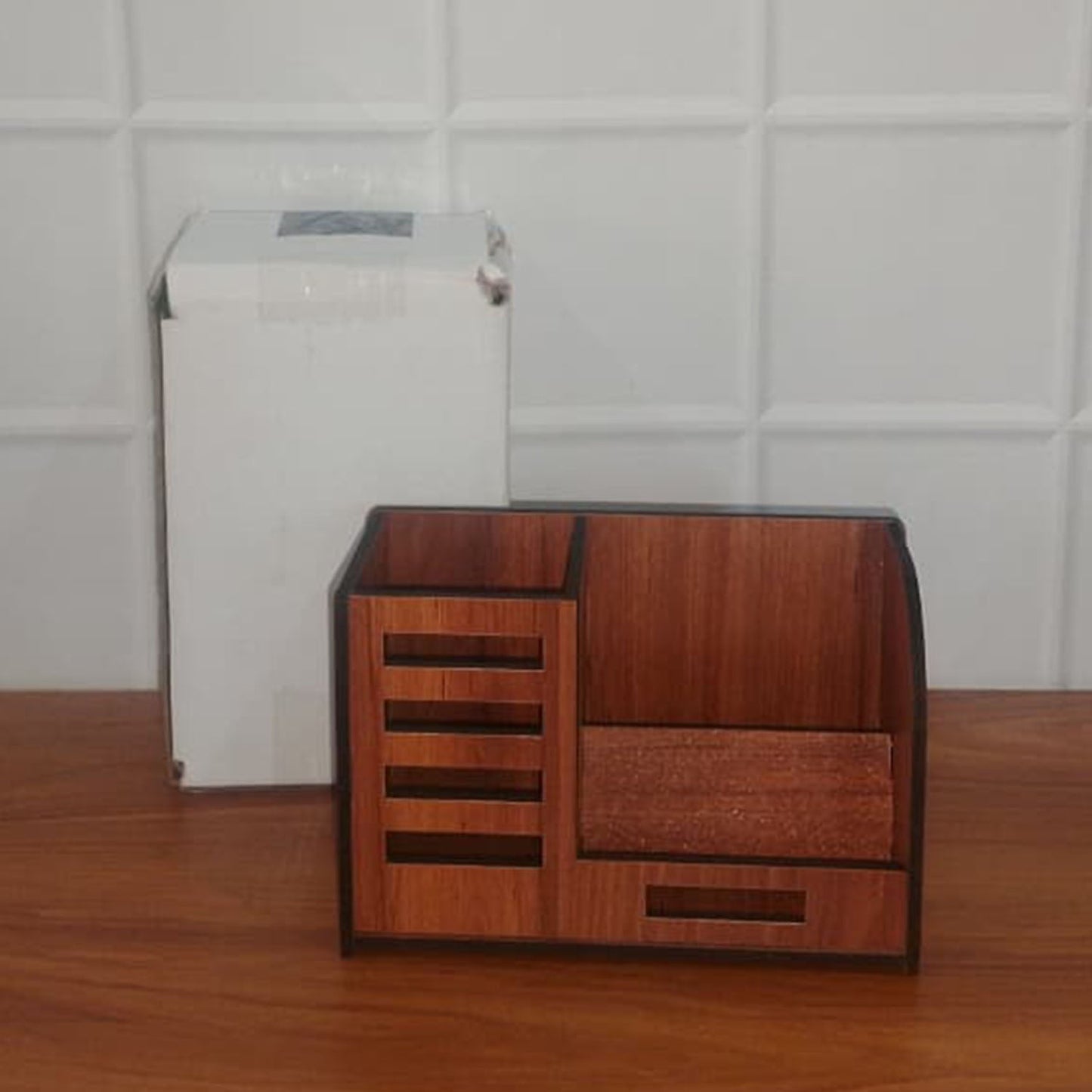 Compact wooden desk storage unit to maintain neat office desk