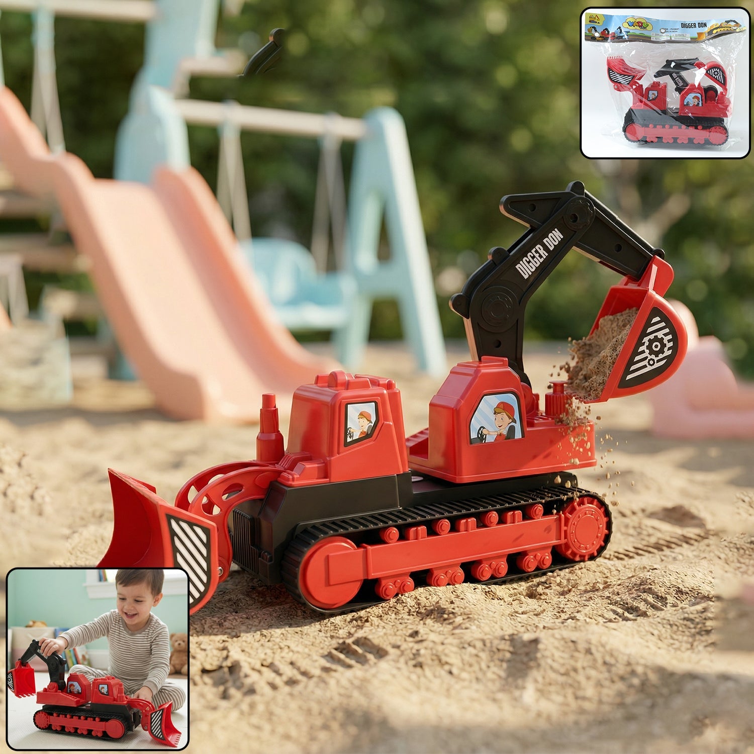 Digger Don construction toy truck with realistic design