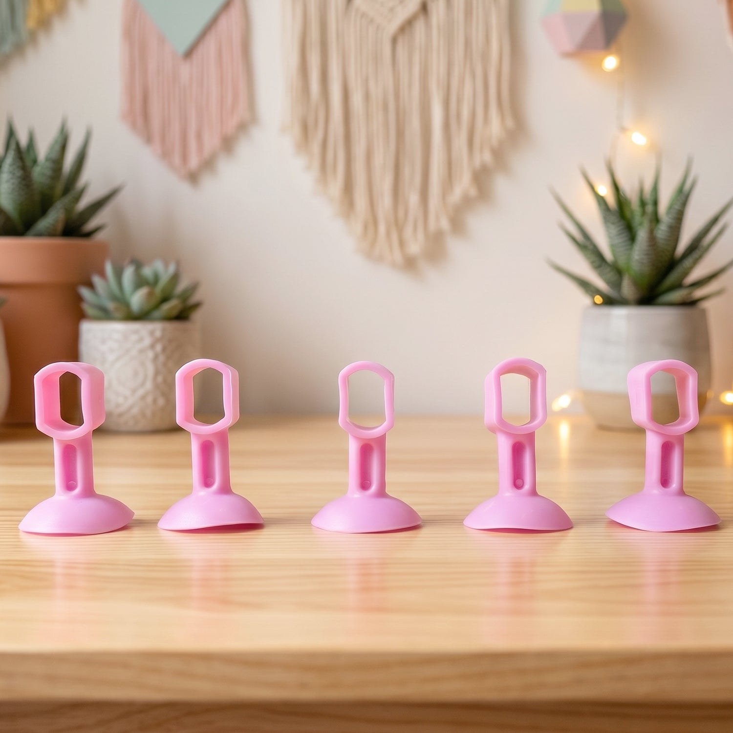 Silicone door stopper during installation on door