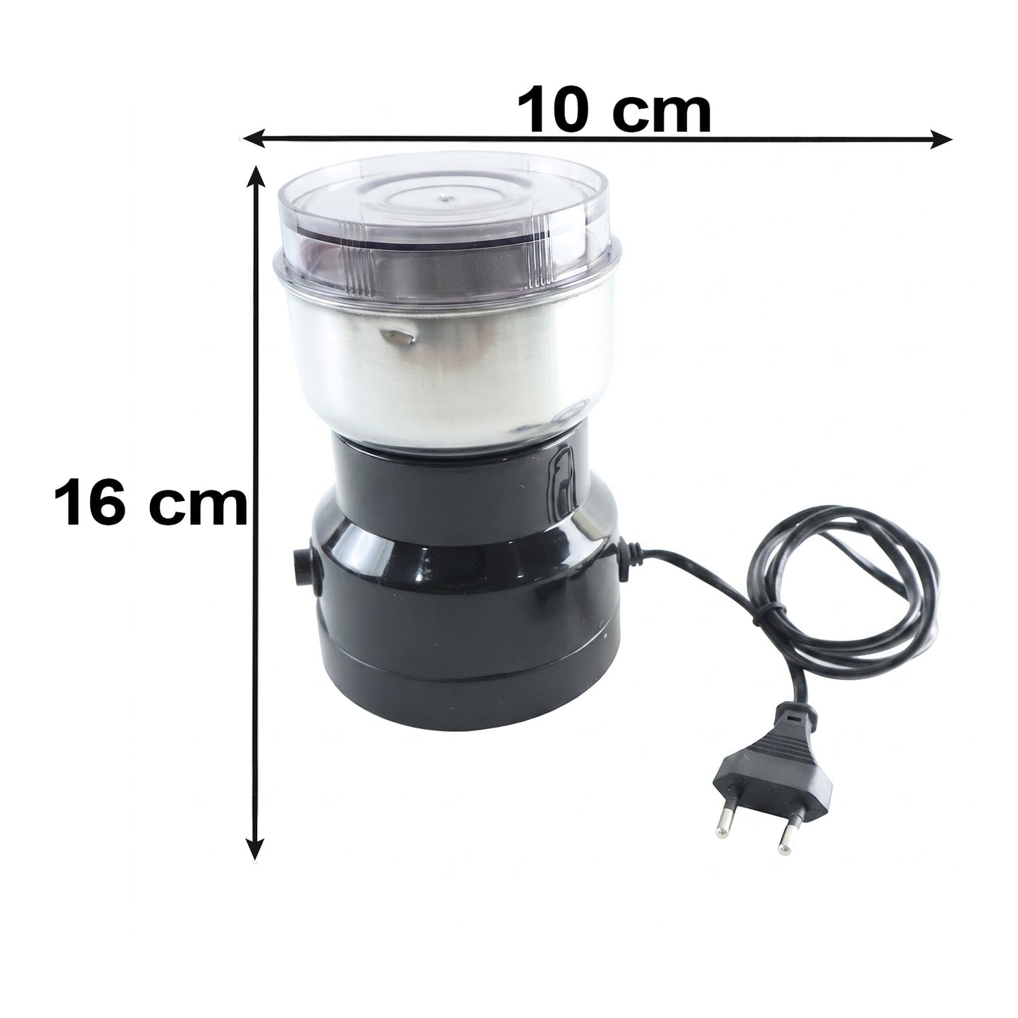 One touch coffee and spice grinder with steel blades