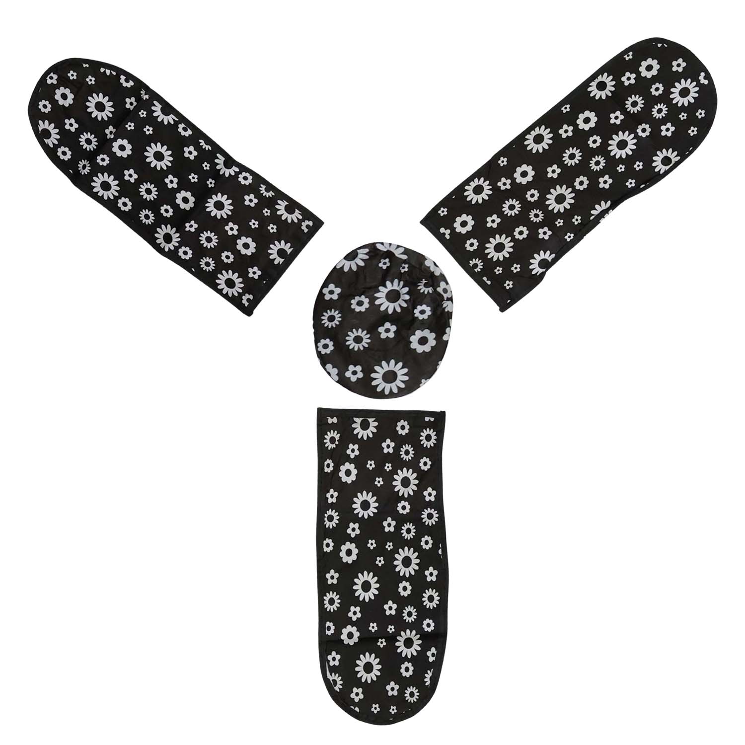 Fan covers protecting ceiling fan blades from dust accumulation