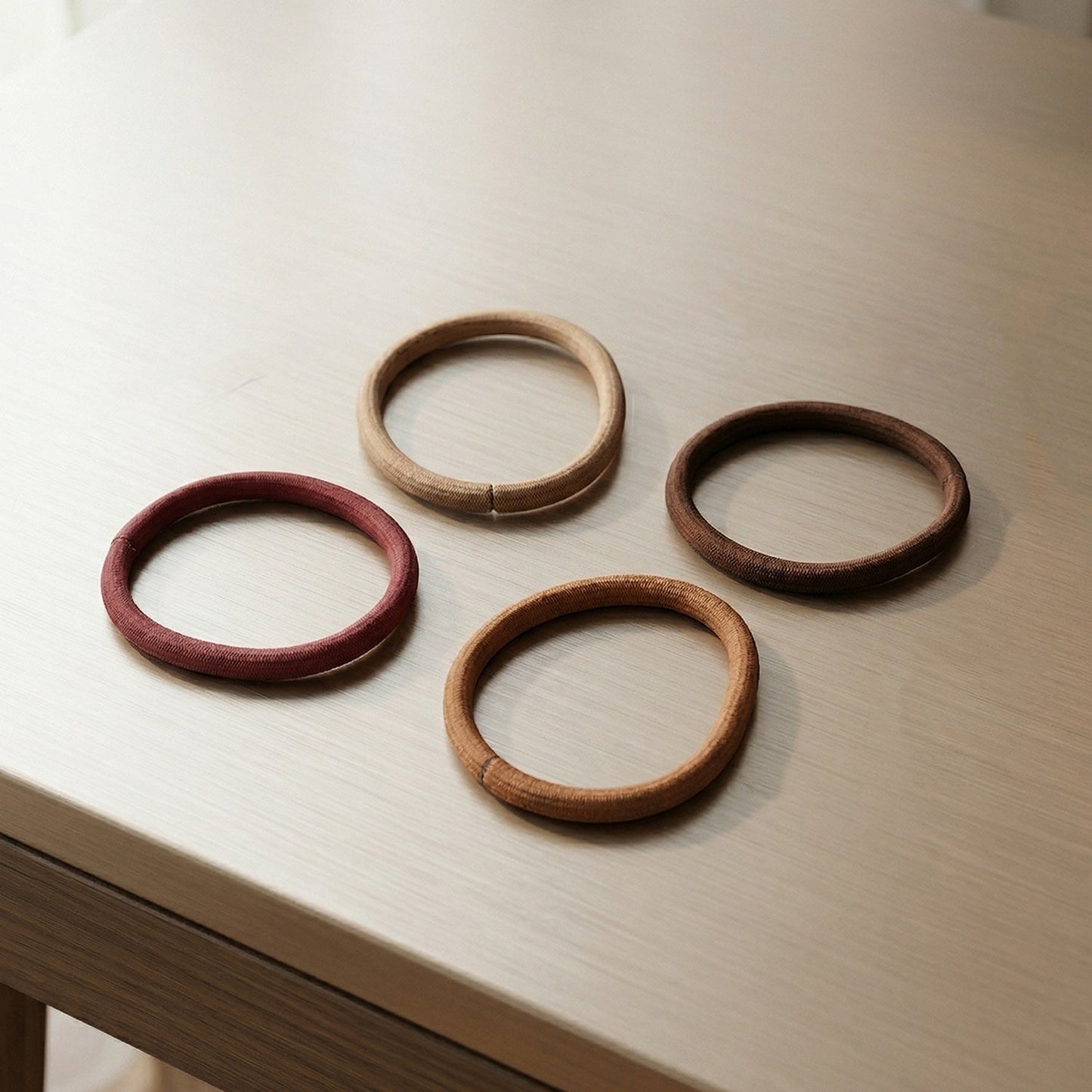 Stretchable elastic hair ties in bright colors for everyday styling
