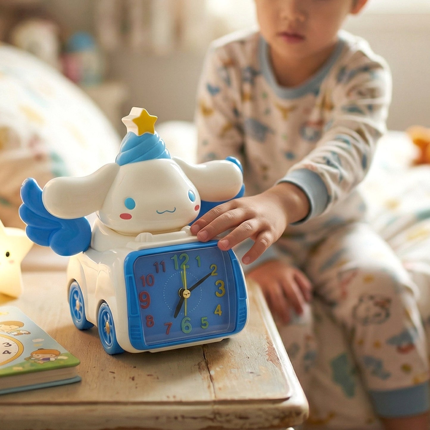 Adorable kids bunny alarm clock with easy-to-read display