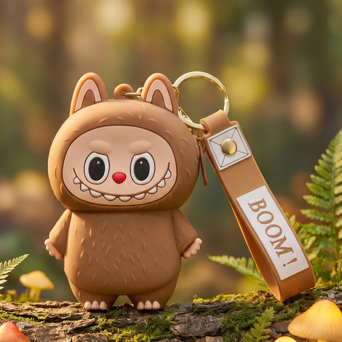 Portable silicone mini pouch keychain with cute character design