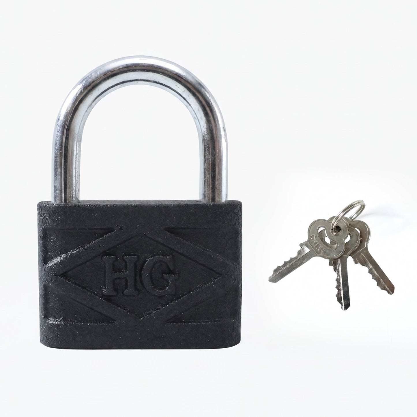 Heavy Duty Padlock securing a sturdy metal gate, demonstrating real-world application.