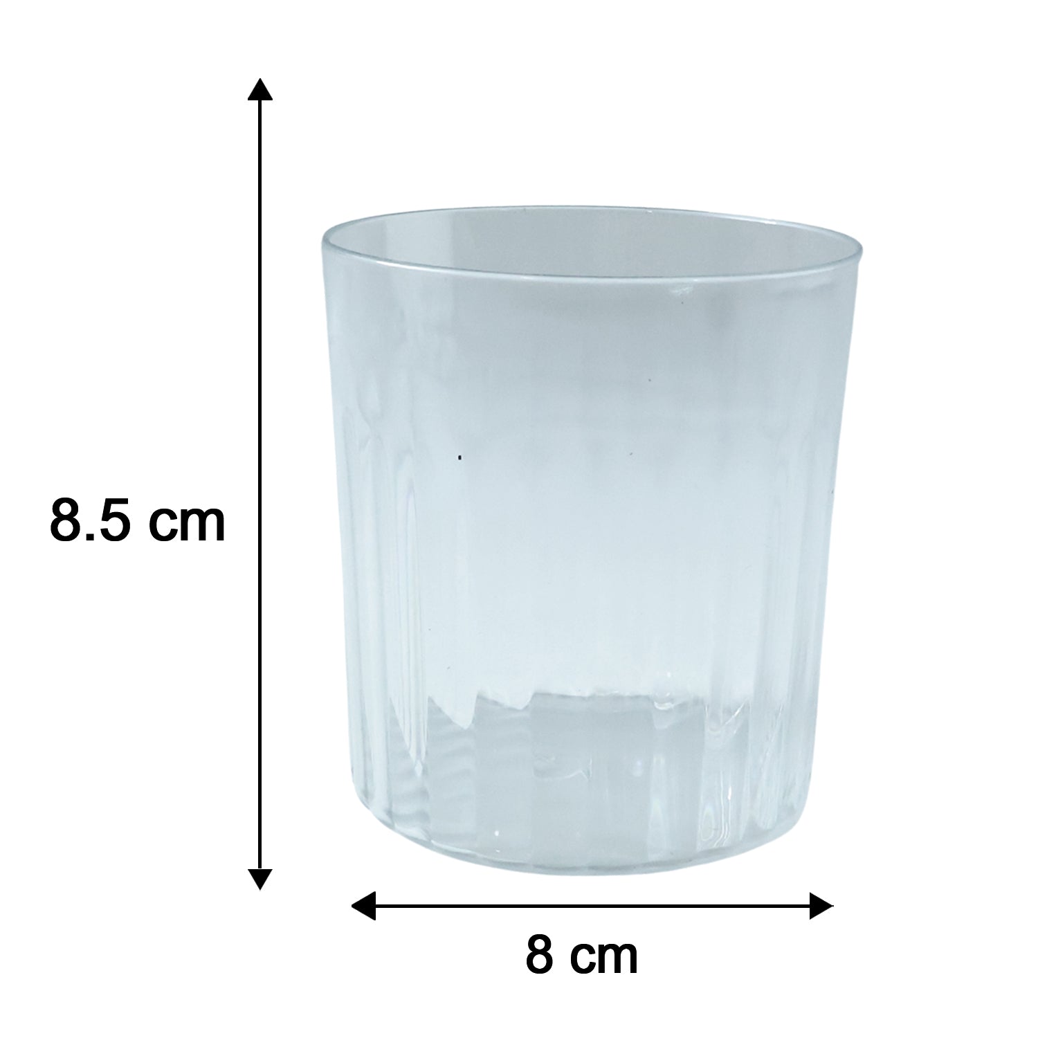 Modern glass drinkware set, conveniently stackable and suitable for hosting guests.