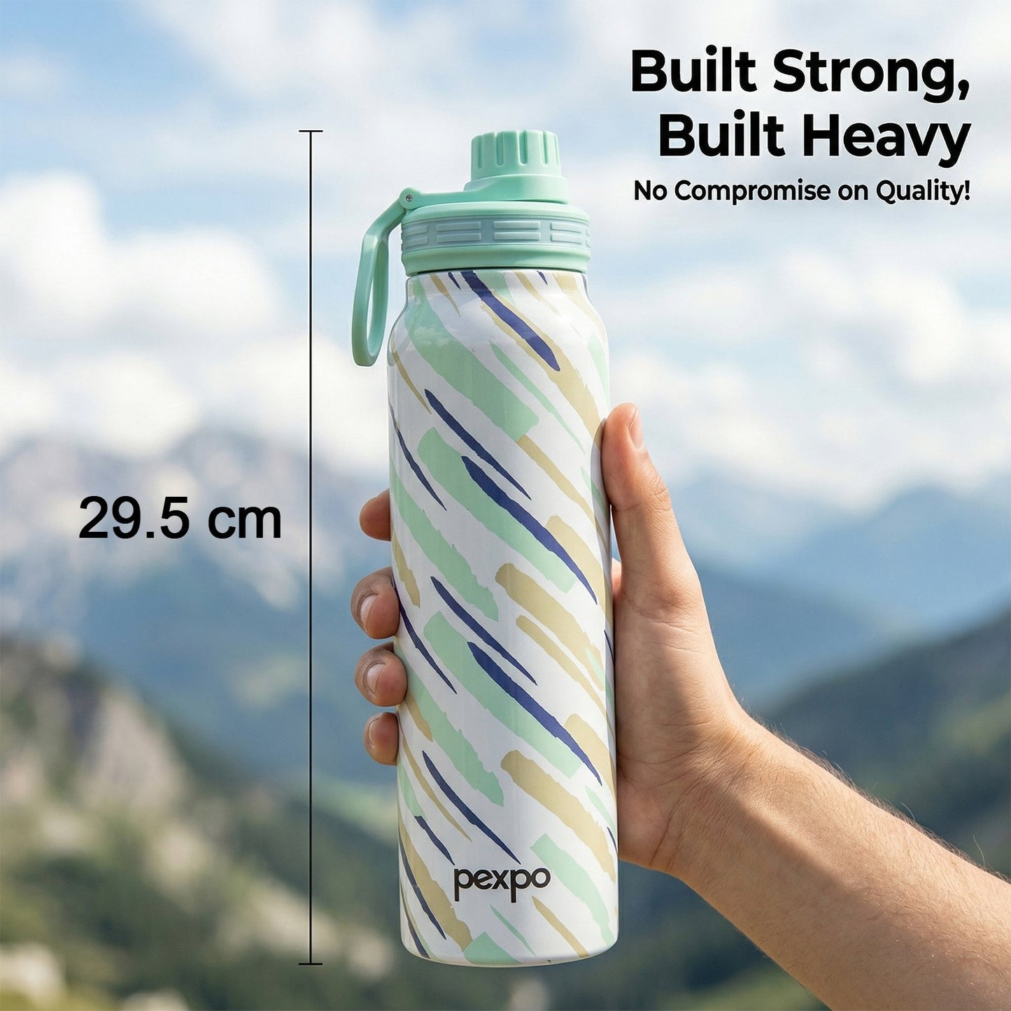 Reusable large capacity stainless steel water bottle