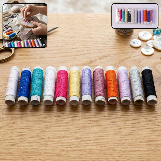 Multicolor polyester sewing thread spools